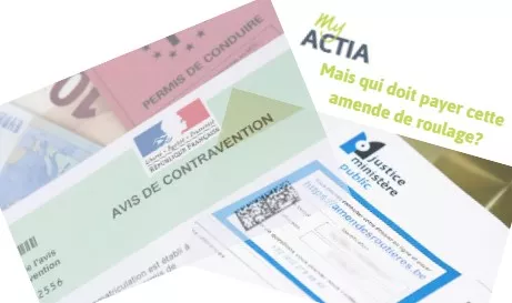 Which driver has to pay a traffic fine?